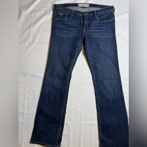 Hollister Women’s Low-Rise Dark Wash Bootcut Jeans Social Stretch Size 11 R